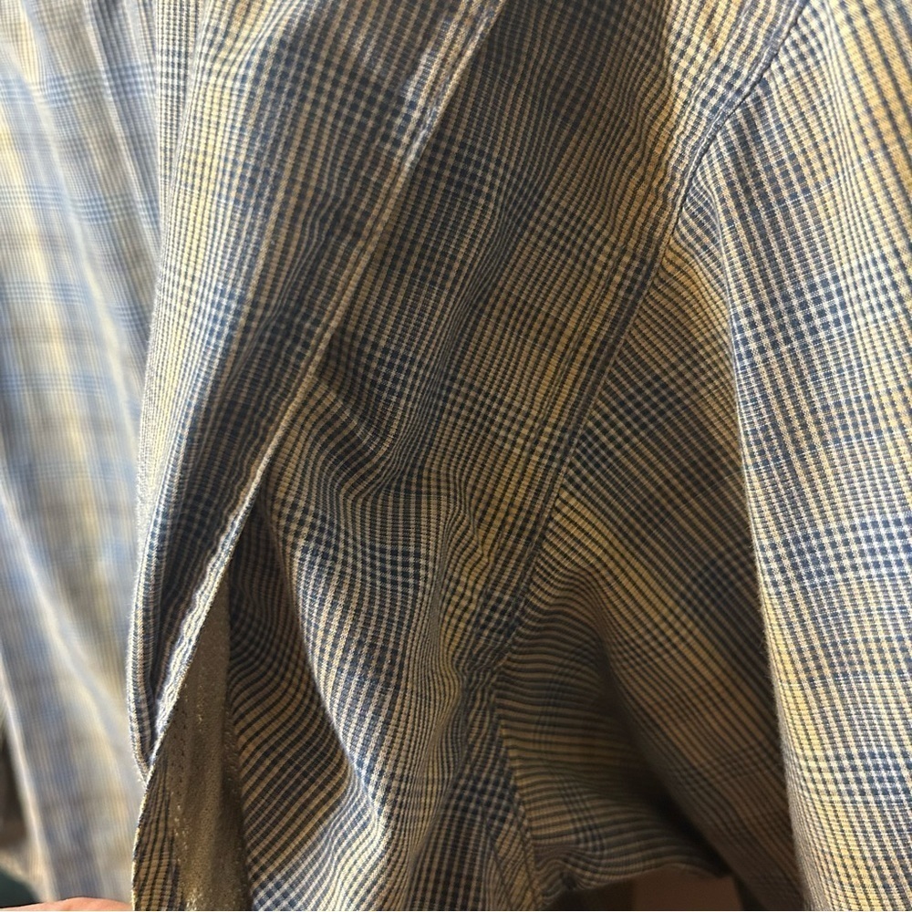 Columbia Men’s Tan and Navy Blue Plaid Button Down Collar Shirt, Size XL - Picture 7 of 9